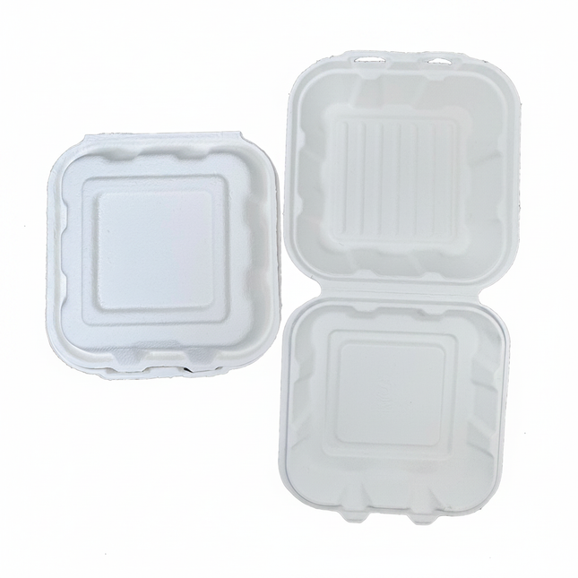 Bagasse 8x8 Clamshell