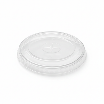 Single clear PET flat lid with straw hole 12-24oz