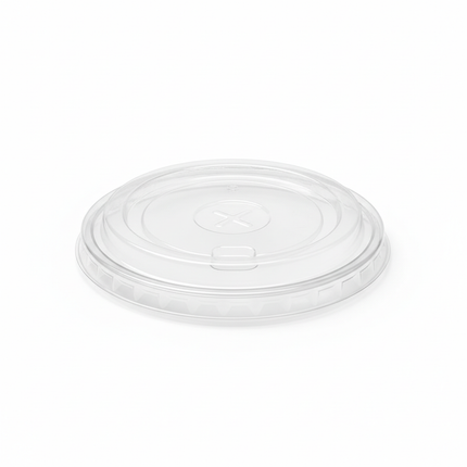 Single clear PET flat lid for 32oz paper cup