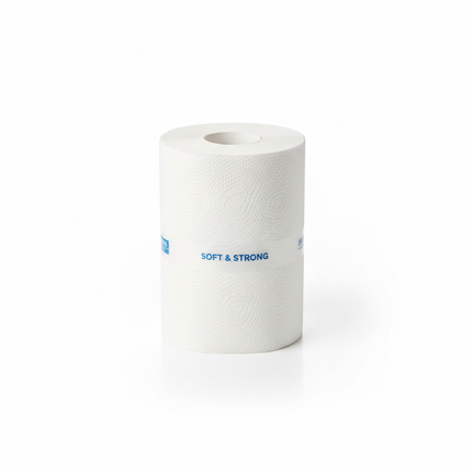 Single center pull 2-ply white paper towel roll