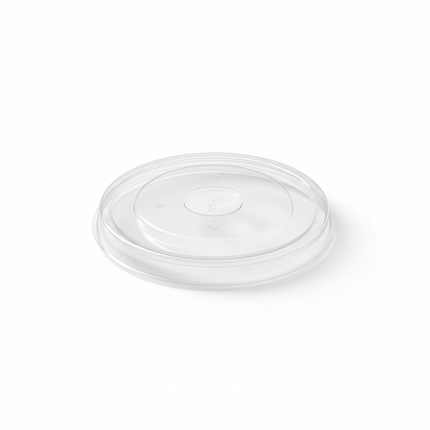 Single clear PET flat lid for 22oz paper cup