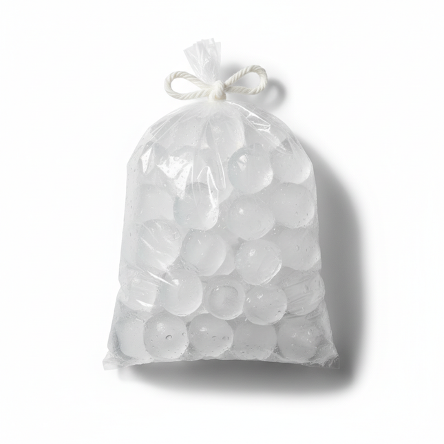 Clear 10LB ice bag with string tie