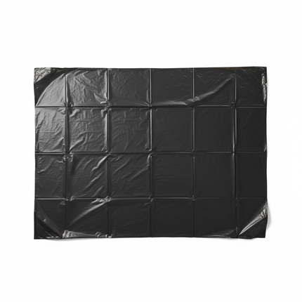 Black 55-60 gallon trash liner flat