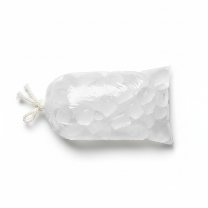 Clear 8LB CP ice bag with string tie