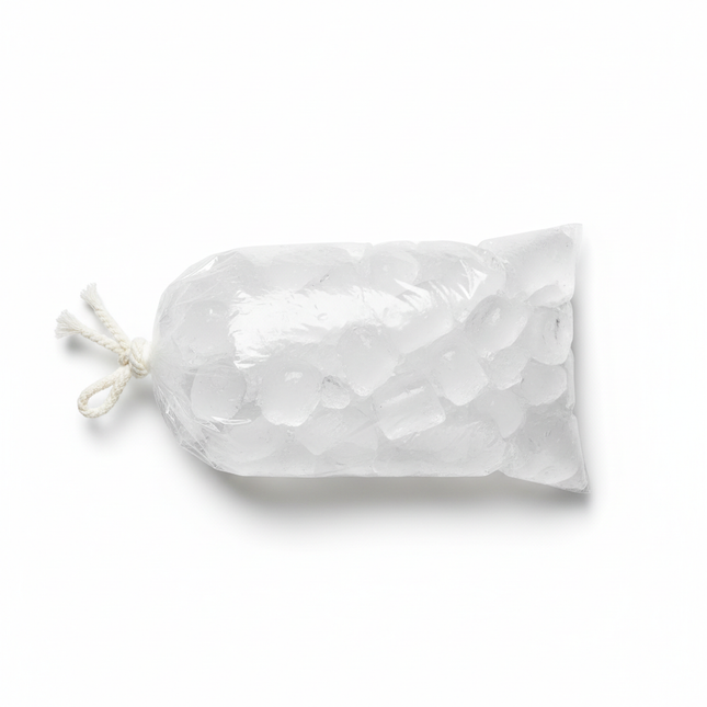 Clear 8LB CP ice bag with string tie