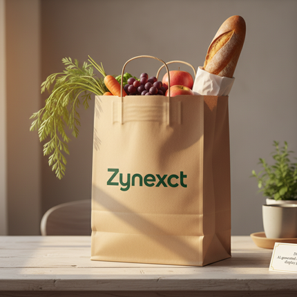 Brown Paper Bag #6 TC lifestyle shot with Zynexct logo