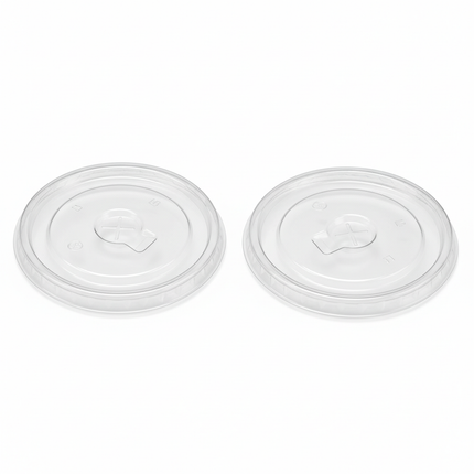 Single clear PET flat lid for 44oz paper cup