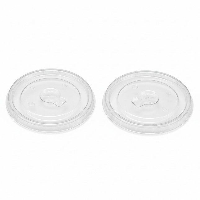 Single clear PET flat lid for 44oz paper cup