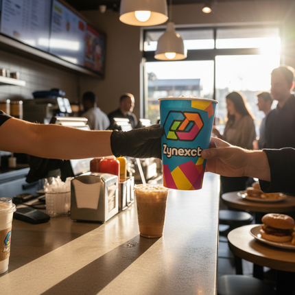 Custom Paper Cup 44oz - Lifestyle Use Example