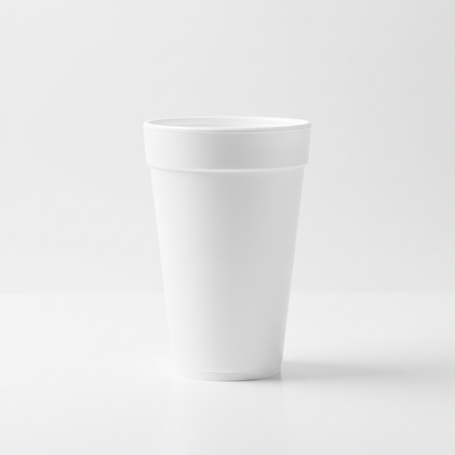 Single 44oz white foam cup