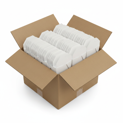 White paper food pails 16oz in corrugated box bulk case