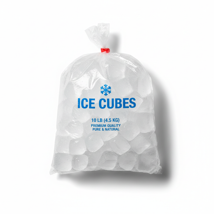Clear 10LB CP ice bag with string tie