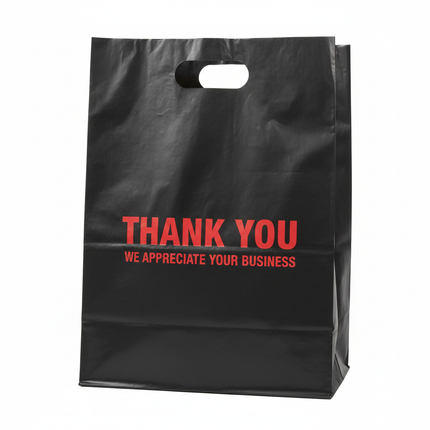 Medium black thank you plastic bag