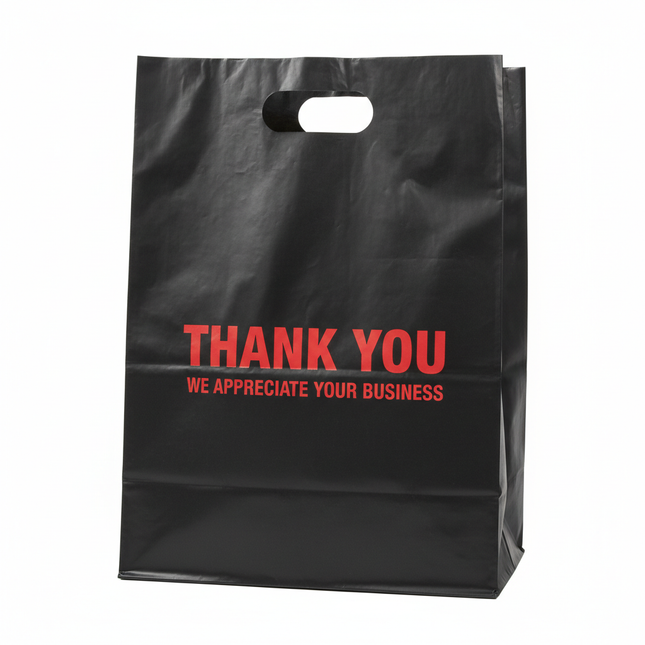 Medium black thank you plastic bag