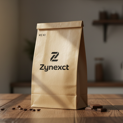 Brown Paper Bag #2 KI lifestyle shot with Zynexct logo
