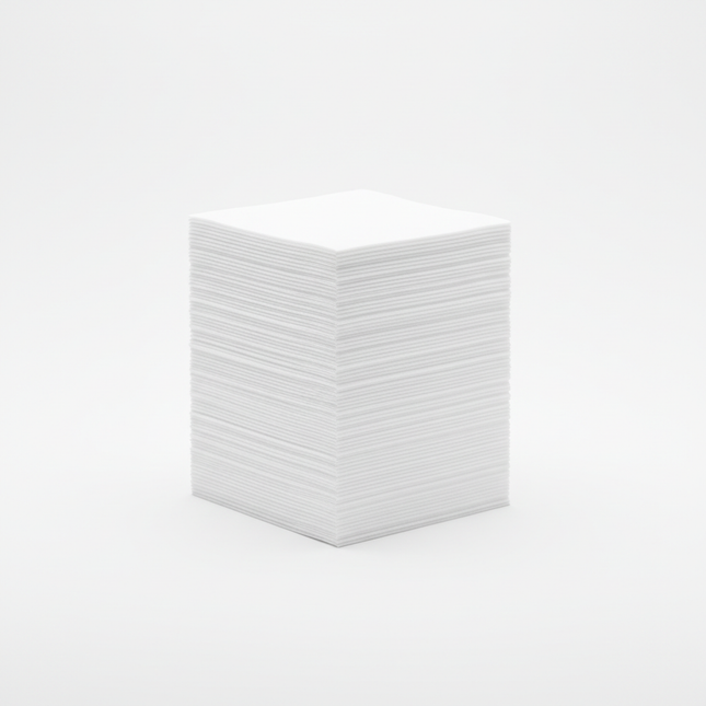 Stack of white multifold paper napkins